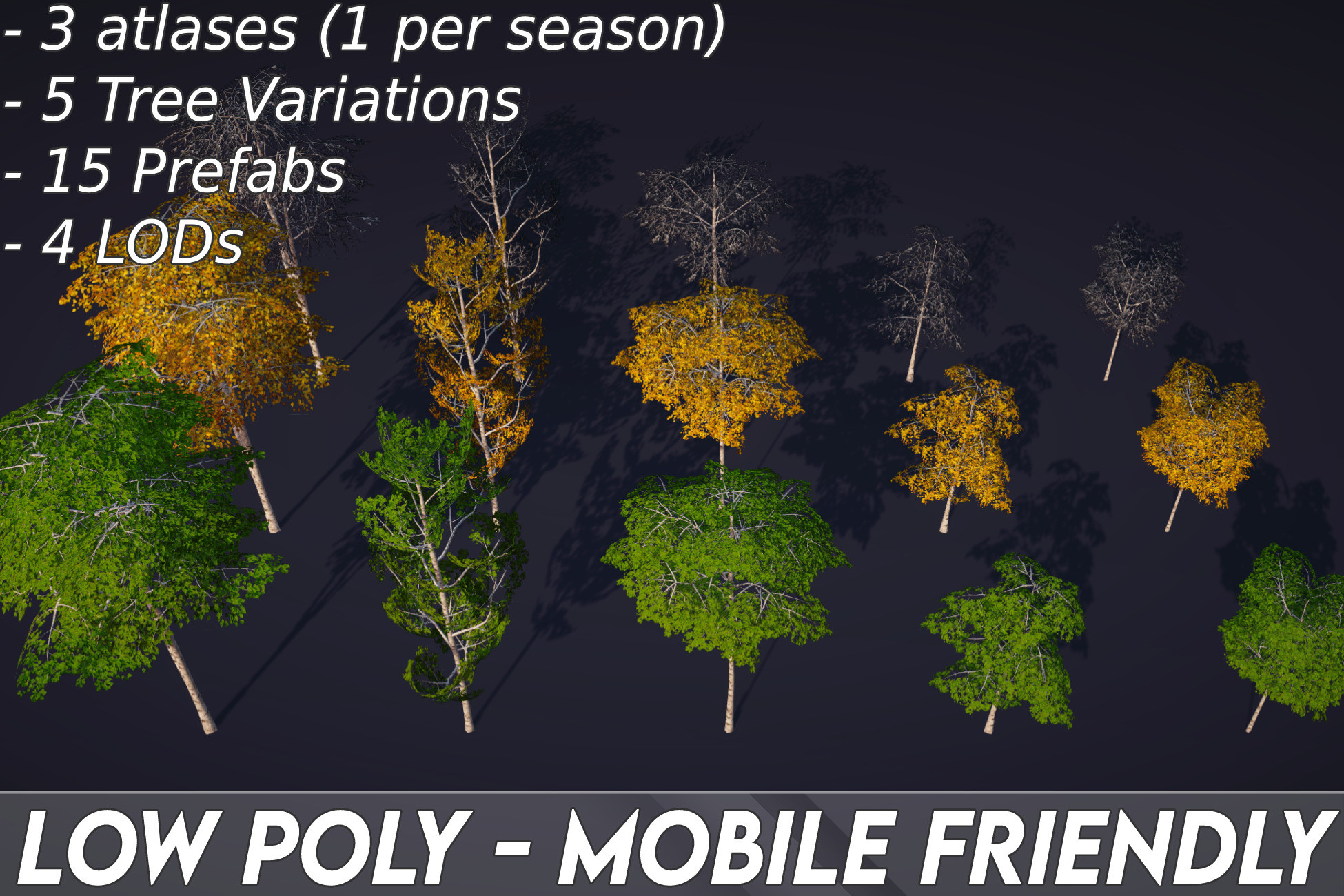 Low-Poly Birch Tree Pack - Multi-Season