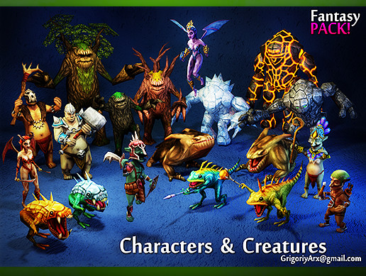 Unity Creatures Fantasy Characters & Creatures pack | 3D 생물 | Unity Asset Store