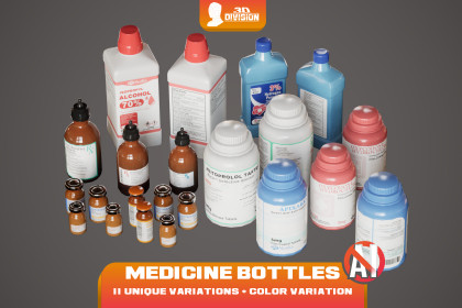 Medicine Bottles and Vails - PBR Game Ready