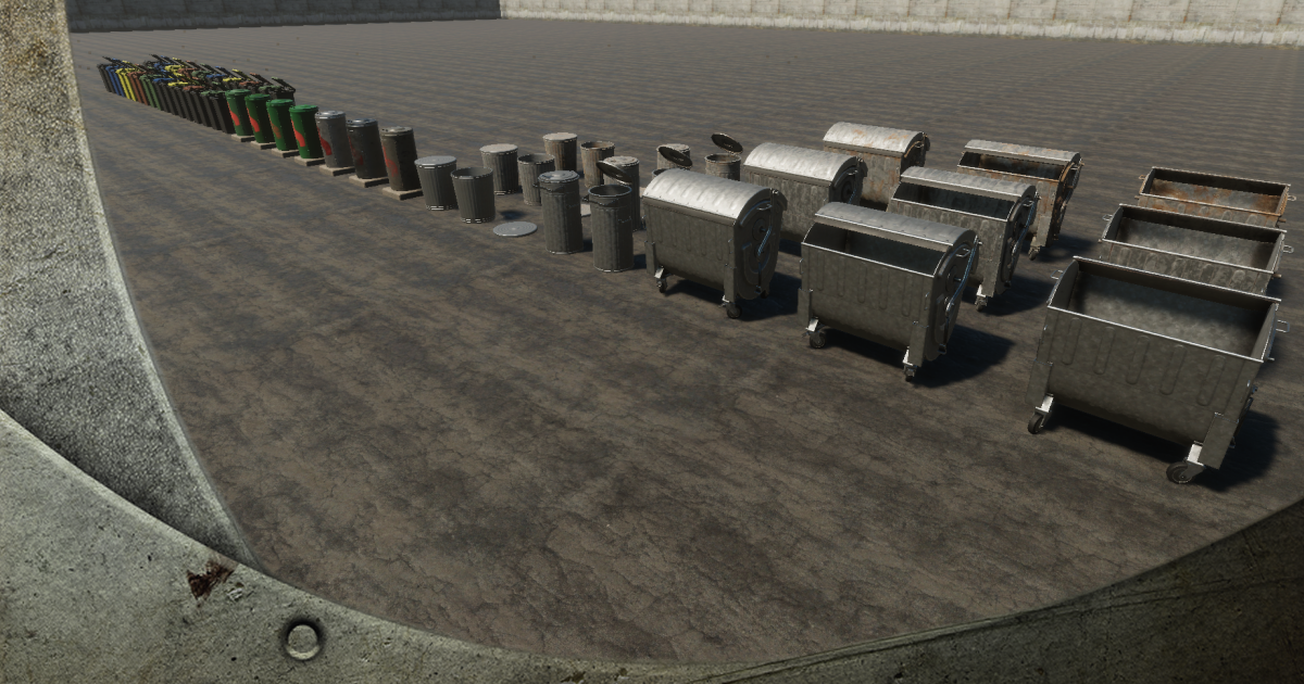 Garbage Collection Unity Trashbins and Dumpsters HQ | 3D Exterior | Unity Asset Store