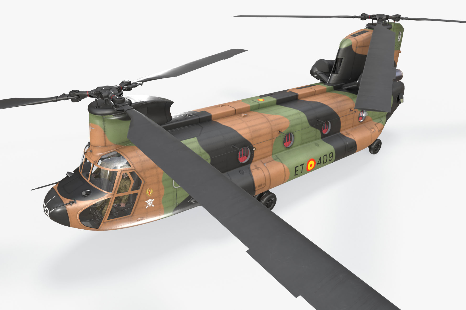 CH-47D Chinook Spanish Army Complex Animation | 3D Air | Unity Asset Store