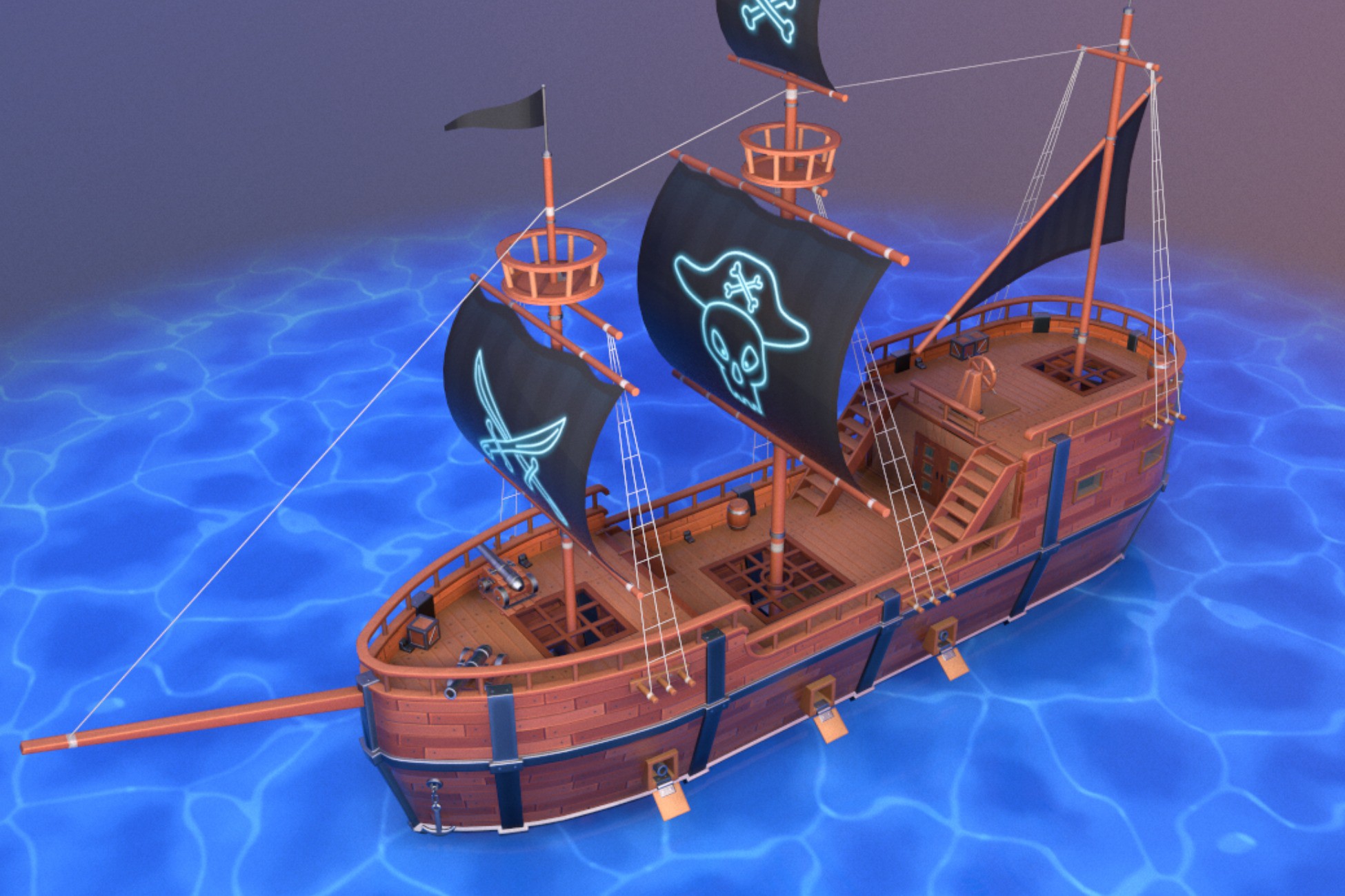 Stylized Pirate Ship | 3D Sea | Unity Asset Store