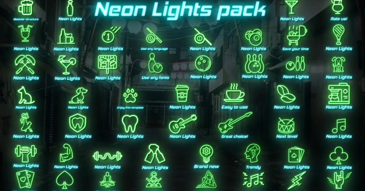 Neon Lights Big Pack | 2D 材质与材料 | Unity Asset Store