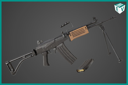 Machine Gun 13 Wood Handle URP HDRP Textures