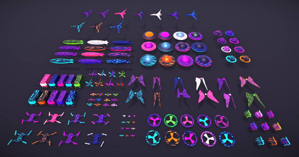 Sci-fi Flying Props 3D Animated | 3D Props | Unity Asset Store