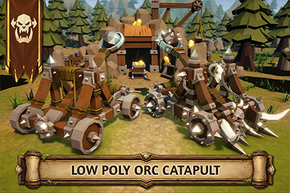 Low Poly Orc Catapult