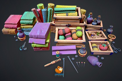 Stylized Sewing & Tailoring props