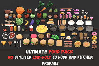 Ultimate Food Pack - Low Poly 3D Food & Kitchen Assets
