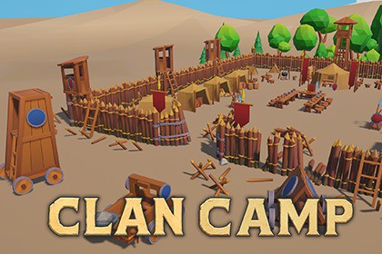 Clan Camp - Low Poly Stylized Siege & Defense Pack