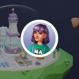 Low Poly Flying Sci Fi Island City