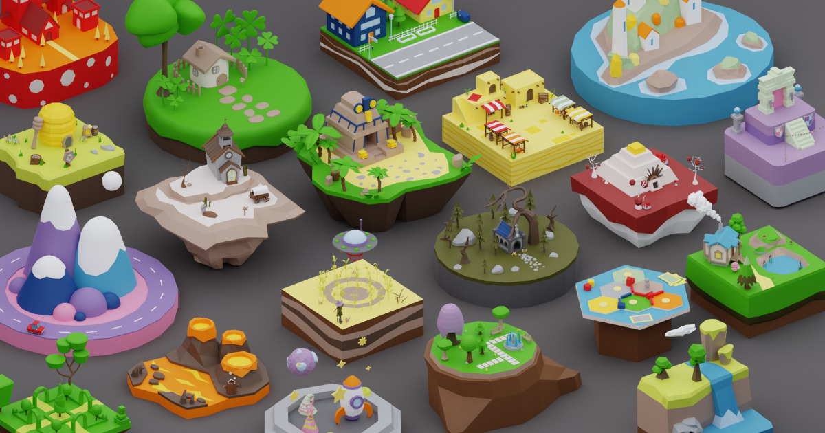 Low Poly Worlds Islands Exteriors Pack 5 | 3D Environments | Unity ...