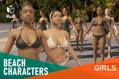 Beach characters - Girls