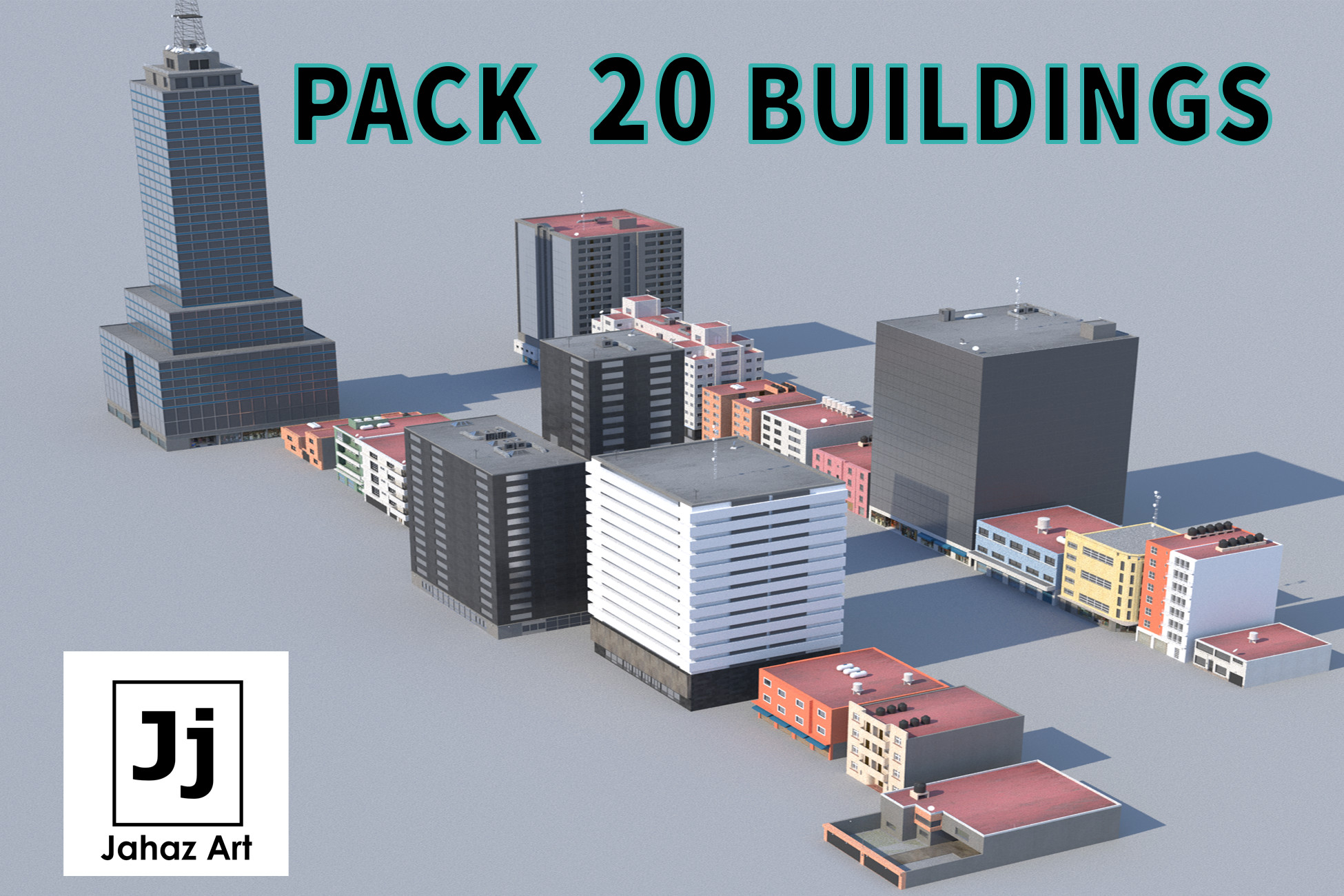 Pack of 20 Buildings | 3D Environments | Unity Asset Store