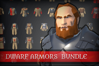 Lowpoly Dwarves Modular Armors Bundle- MEDIEVAL FANTASY SERIES