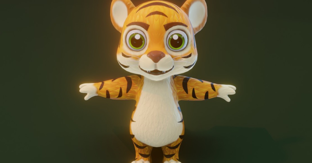 Tiger Unity Stylized Tiger 3D Model (Low-Poly, Game-Ready, Animated, Built-in ...