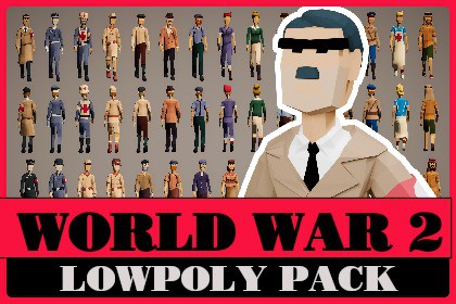 3D Characters World War 2 Lowpoly Pack