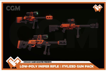 Low-Poly Sniper Rifle | Stylized Gun Pack