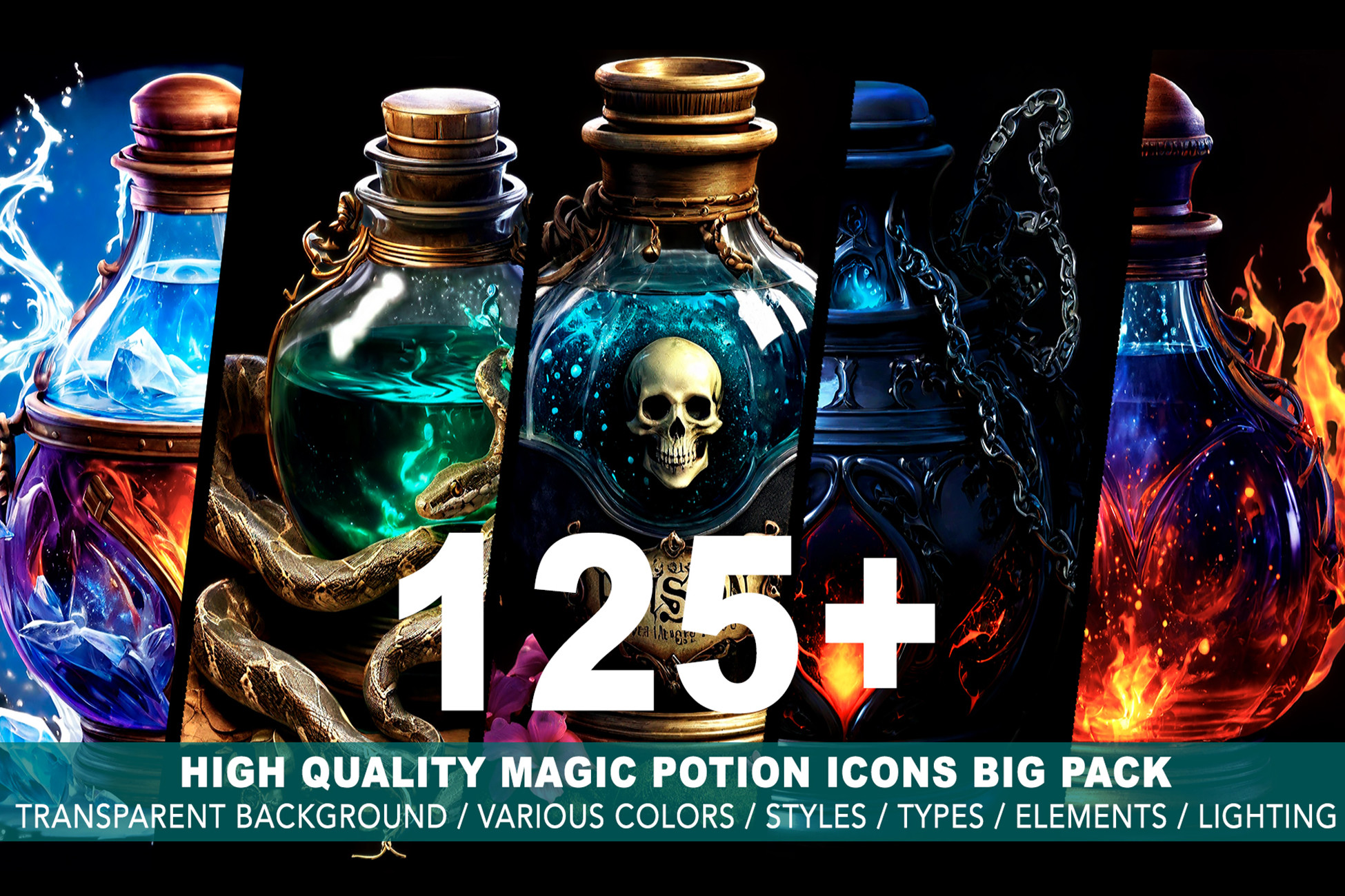 Magic Potion Icons | 2D Icons | Unity Asset Store