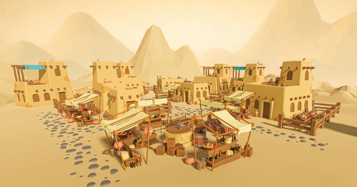 Low Poly Desert Village & Market Pack | 3D Environments | Unity Asset Store