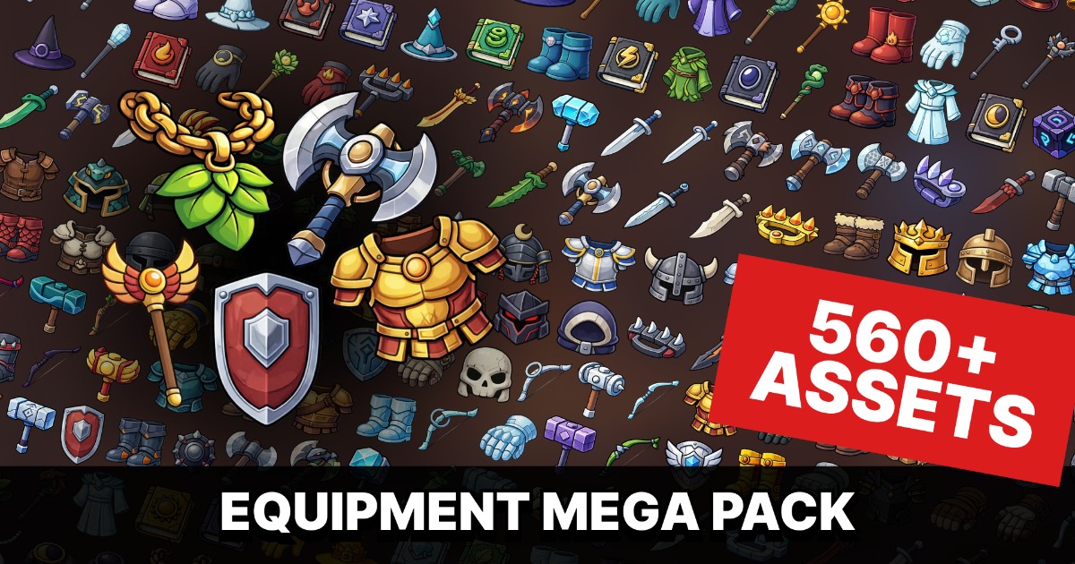 Adventure Weapon Fantasy RPG Weapons Armor Magic Items Icons Pack for Adventure Games ...