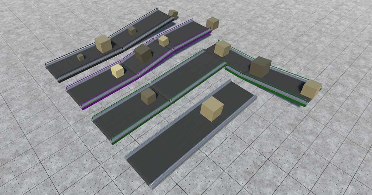 Unity Conveyor Example Procedural Conveyor System // Works with all Rigidbodies | Physics ...