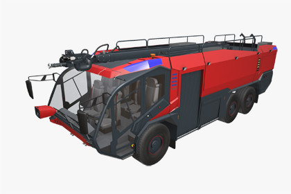Airport Fire Truck 6x6 Red (380)