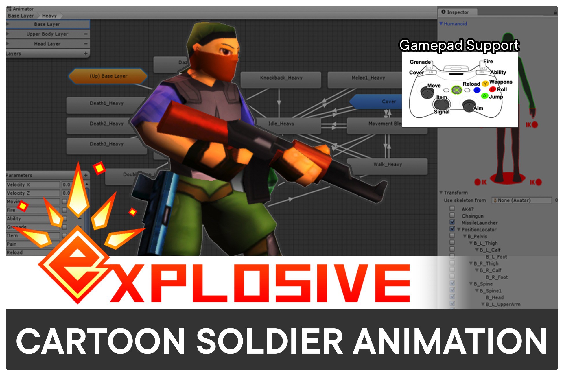 Cartoon Soldier Animation Pack