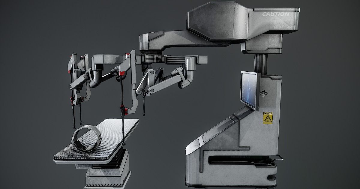 Robotic Engineer Props Futuristic Operation Table with Robotic Arms – Sci-Fi Medical Prop | 3D ...