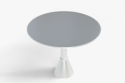 Silver Pedestal Dining Steel Cafe Table