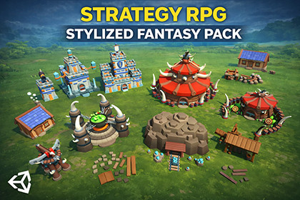 RTS Pack Cunstructor | Low Poly Buildings, Characters, Props | Human VS Orc