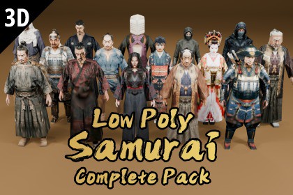 Low Poly Samurai Complete Pack
