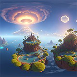 HDRI 3D Floating Island Skybox 4