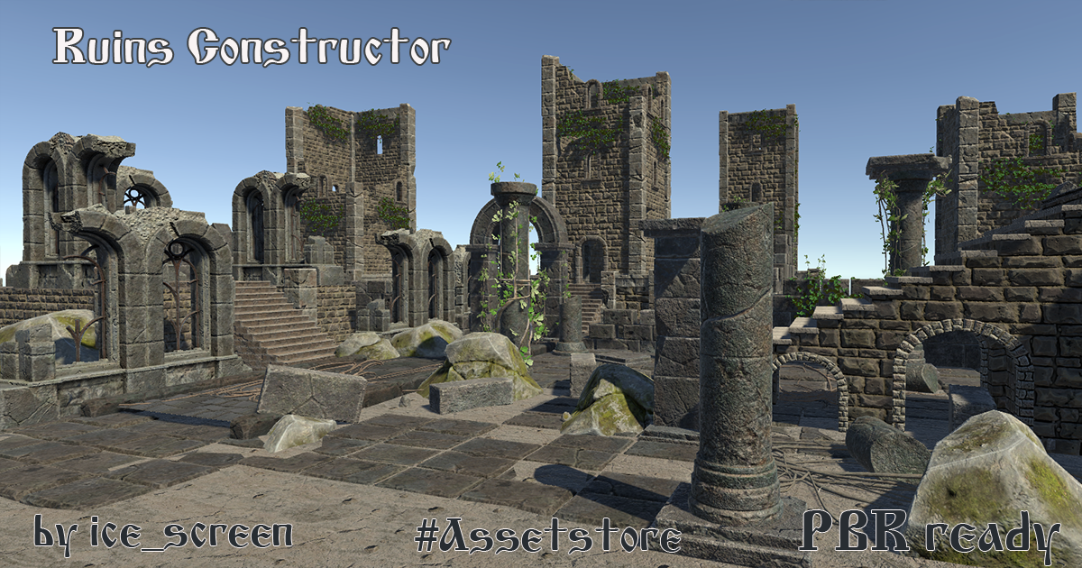 Modelar Ruinas Unity Ruins Constructor PBR | 3D Environments | Unity Asset Store