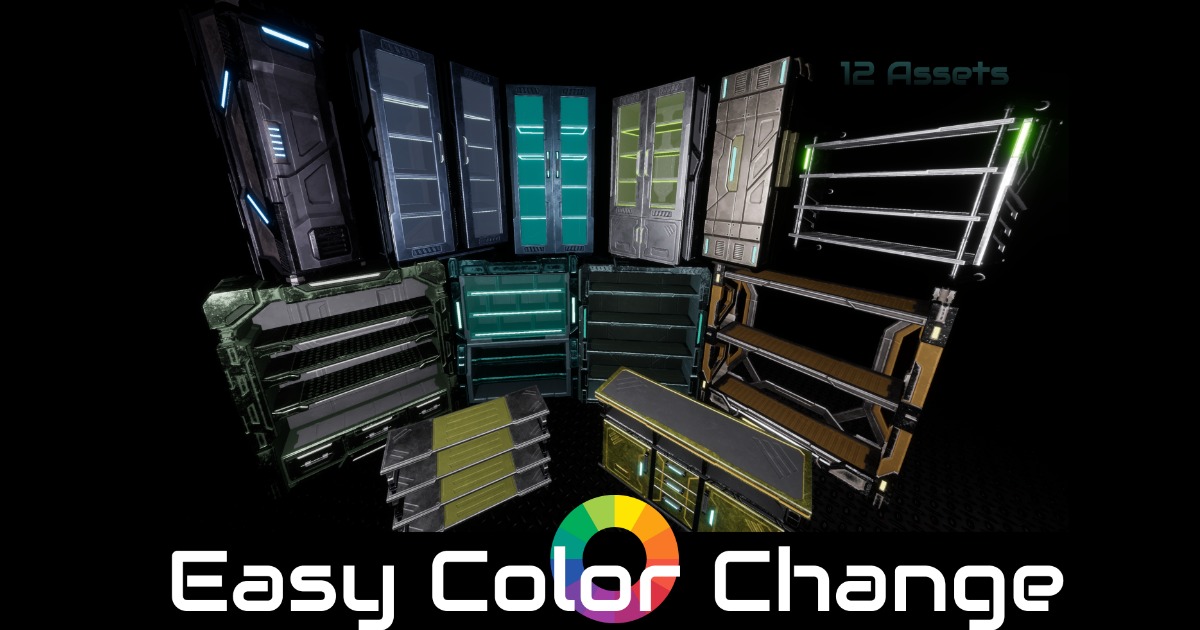 Sci-fi Cabinets Props Pack | 3D Interior | Unity Asset Store