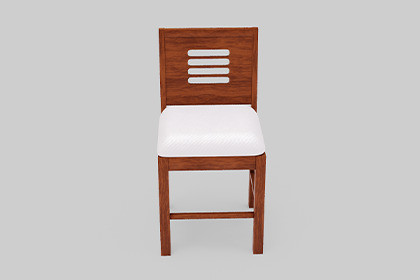 Wooden Chair with White Cushion – 3D Furniture Model