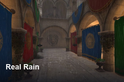 Real Rain — Screen-Space Rain, Wet Surfaces, Lens Droplets & Rain Occlusion