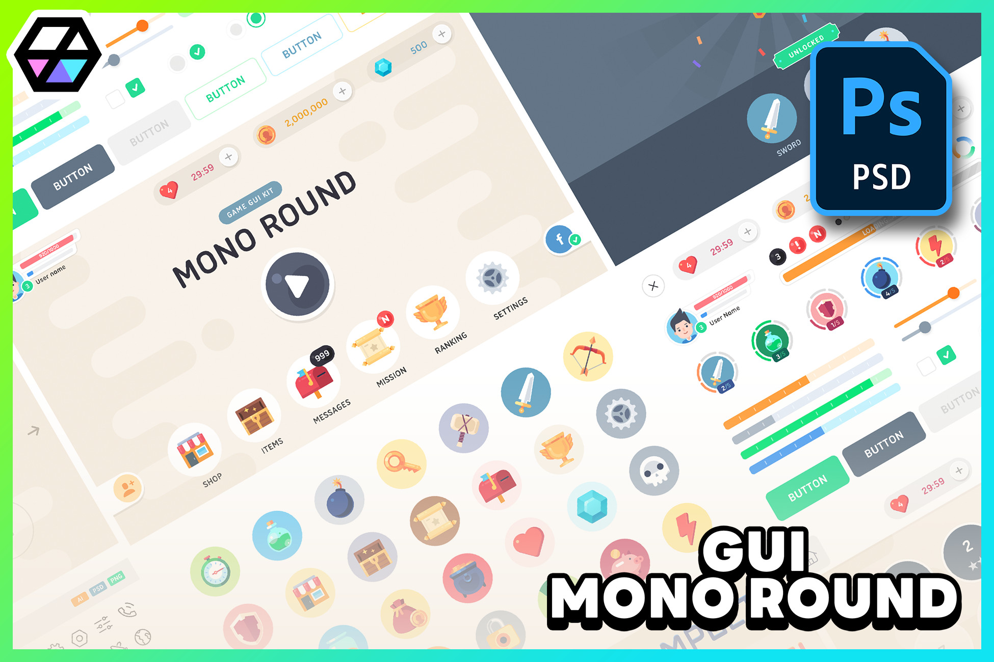 GUI - Mono Round