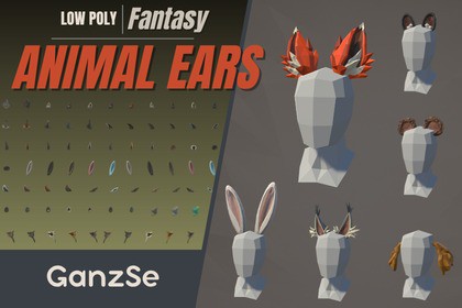 GanzSe Animal Ears - Fantasy Low Poly Pack