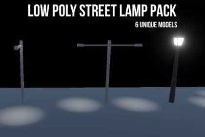 Low Poly Street Lamp Pack - 6 Unique Models