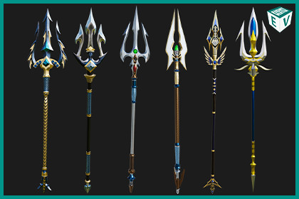 6 Fantasy Trident Bundle URP HDRP Textures