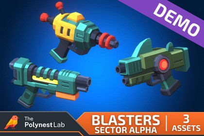 FREE Low Poly Sci-Fi Energy Blasters Demo / Cosmic Retro