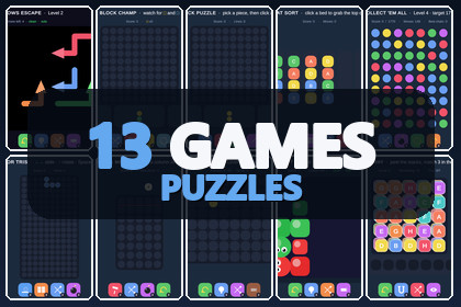Mini Game Templates Puzzles - 10 Puzzles Starters for Unity