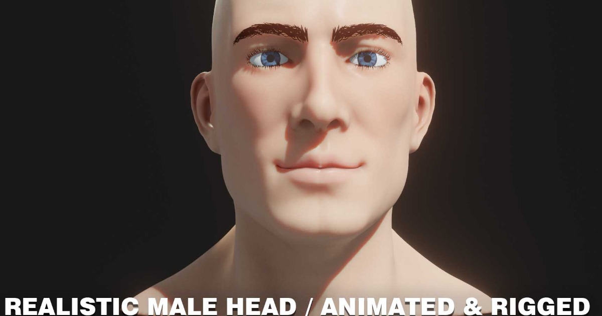 Tim Head Unity Realistic Male Head 3D Model Animated with Facial Expressions | 3D 캐릭터 ...