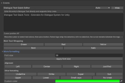 Dialogue Text Quick Tools