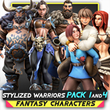 Pack 1 and 4 - Stylized Characters Warriors - #73