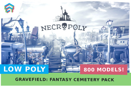 Low Poly Cemetery & Graveyard Environment Pack – NecroPOLY Complete