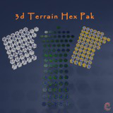 3d Terrain Hex Pak - Rivers