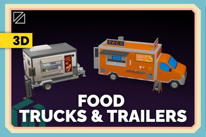 Food Trucks & Trailers - PolyPack - Low Poly Assets