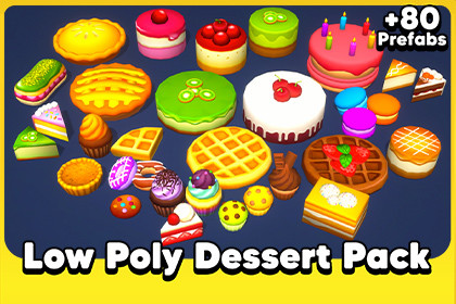 Stylized Low Poly Dessert Pack