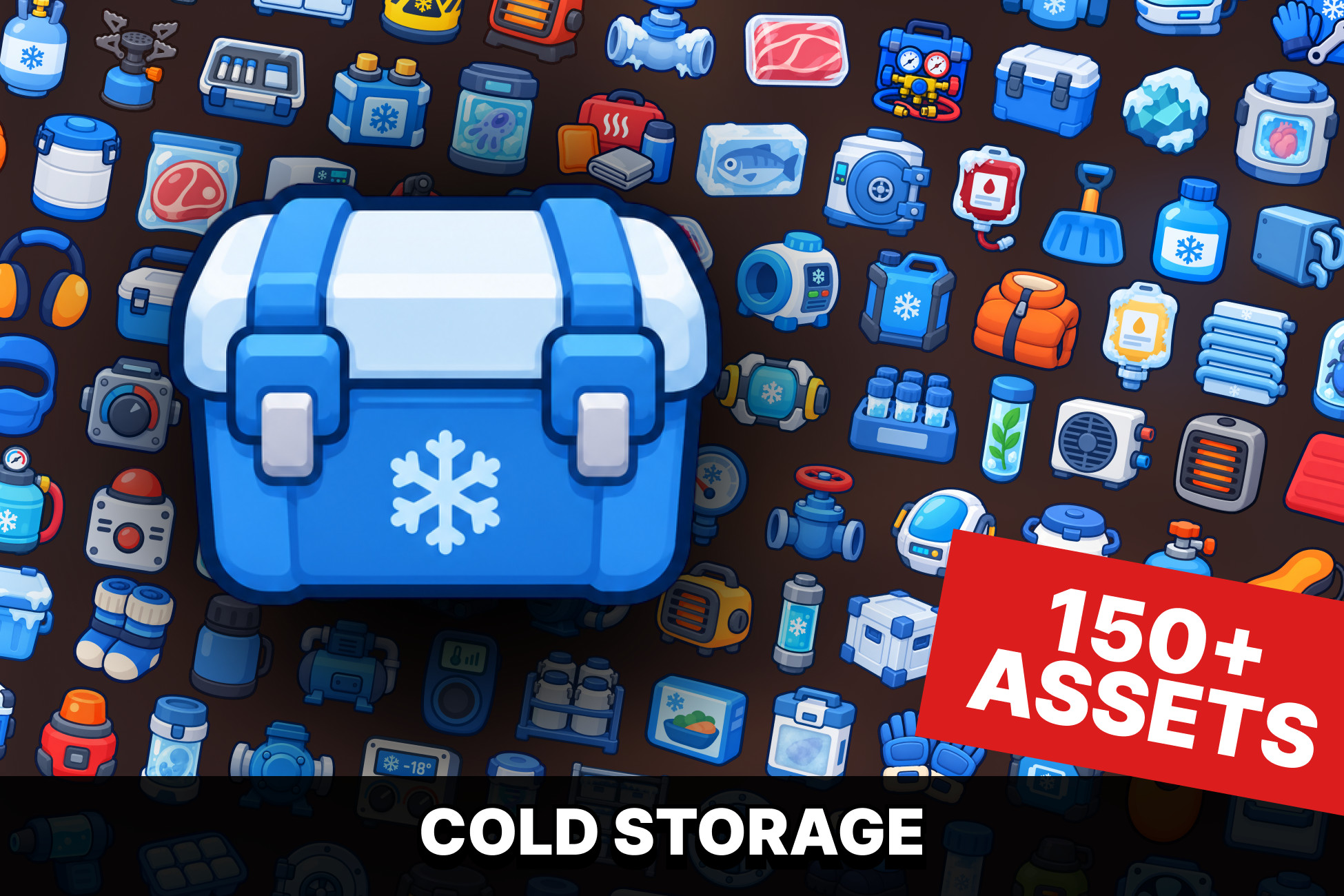 Cold Chain Refrigeration Cryogenic Freezer Storage HVAC Icons Pack